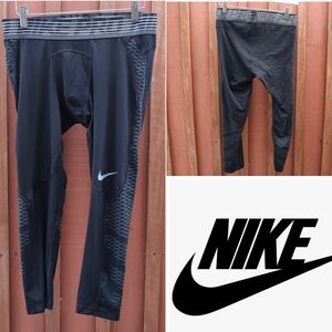 Nike Pro Hypercool Black Compression Workout Crop Leggings size Large Men
